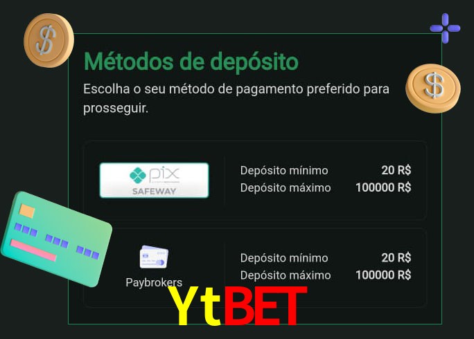 O cassino Ytbet oferece uma grande variedade de métodos de pagamento